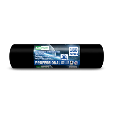Мирпак PROFESSIONAL, мешки для мусора 180 л / 10 шт, 30 мкм