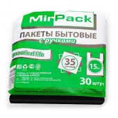 Мирпак, мешки для мусора с ручками 35 л / 30 шт, 13 мкм