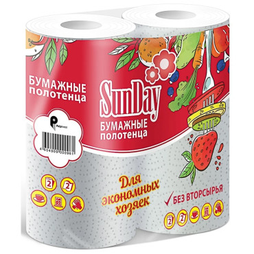 Полотенца бумажные "SunDay", 2 шт/уп