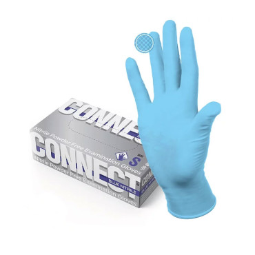 Перчатки нитриловые CONNECT BLUE NITRILE, 50 пар/уп